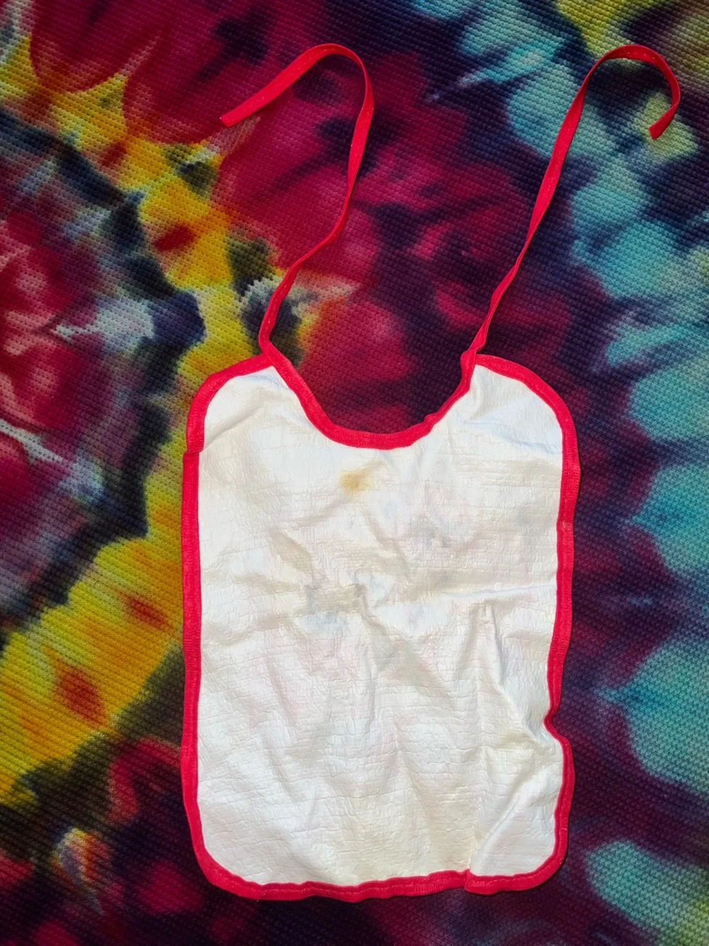 ☃️ VTG Baby's First Christmas Terrycloth Bib Santa Snowman Plastic Back